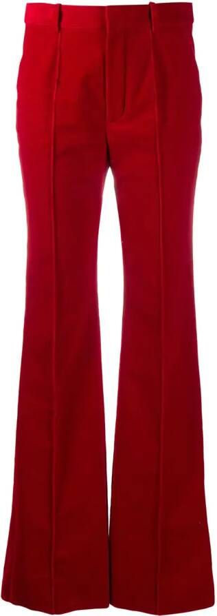 Saint Laurent High waist broek Rood