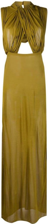 Saint Laurent Maxi-jurk met capuchon Groen