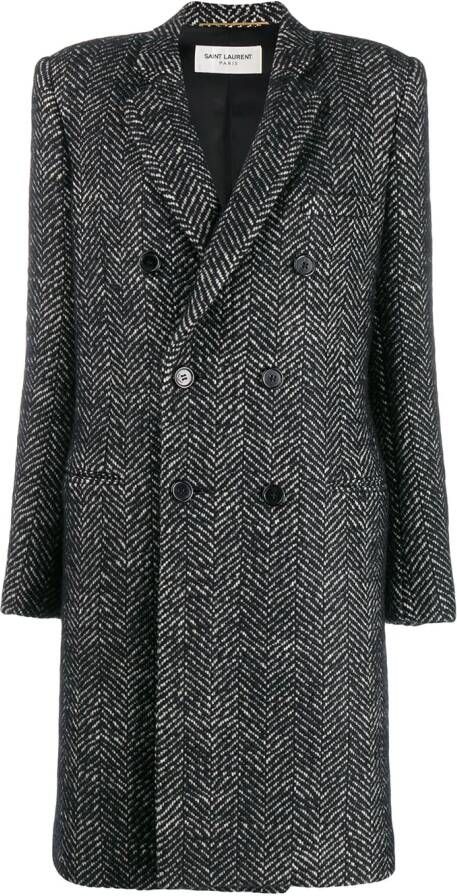 Saint Laurent Jas met dubbele rij knopen Zwart