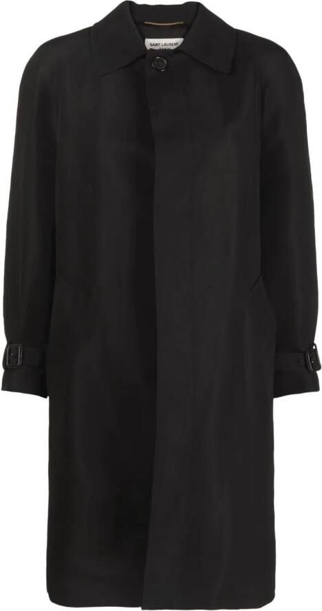 Saint Laurent Jas met klassieke kraag Zwart