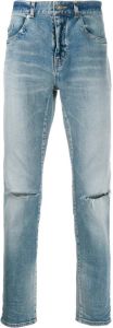 Saint Laurent Jeans met gerafeld detail heren katoen Spandex Elastane 29 Blauw
