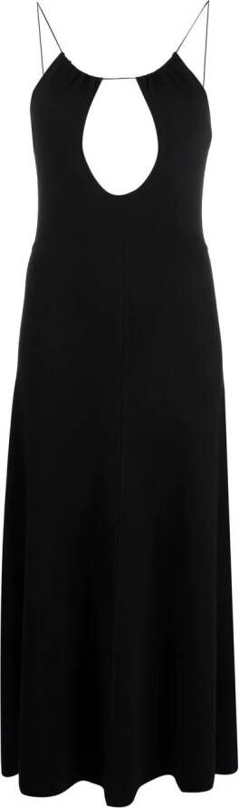 Saint Laurent Uitgesneden midi-jurk Zwart