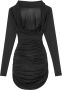 Saint Laurent Jurk met ruche afwerking Zwart - Thumbnail 1