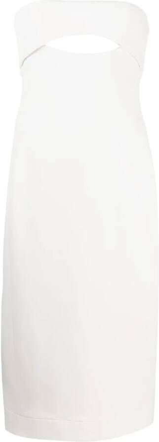 Saint Laurent Zijden midi-jurk Wit