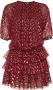 Saint Laurent jurk van zijdemix met ruche en polka dots Rood - Thumbnail 1