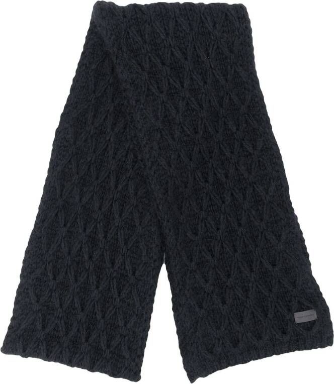 Saint Laurent Kabelgebreide sjaal Zwart