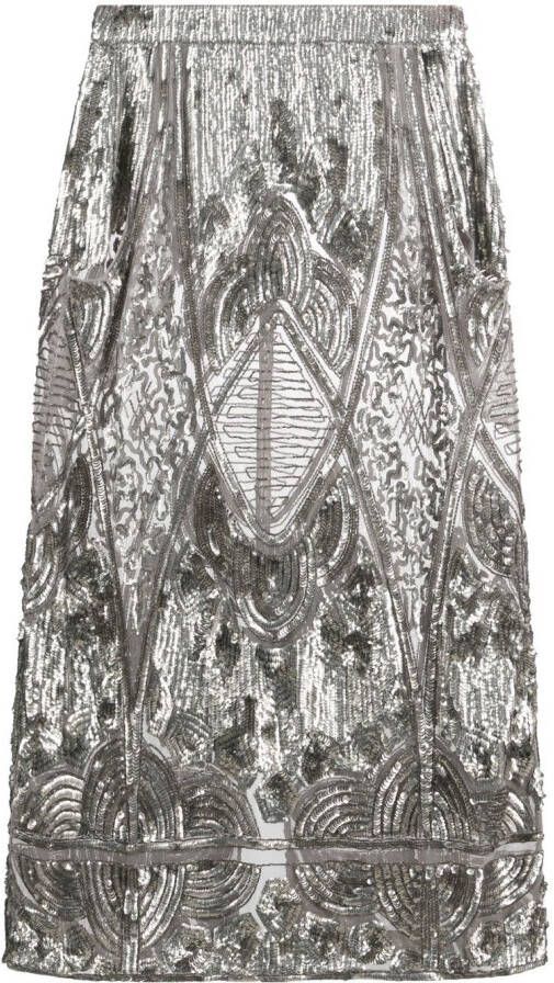 Saint Laurent Kokerrok met pailletten Grijs