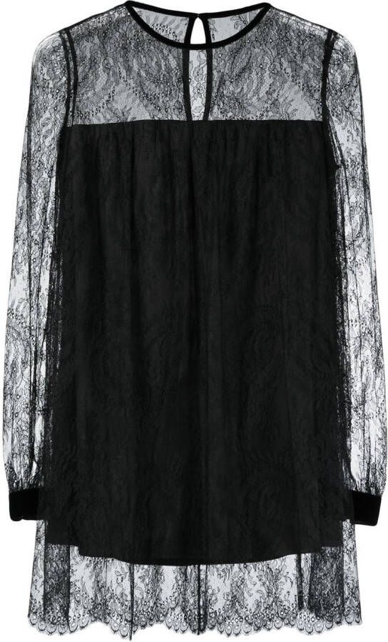 Saint Laurent Gelaagde mini-jurk Zwart