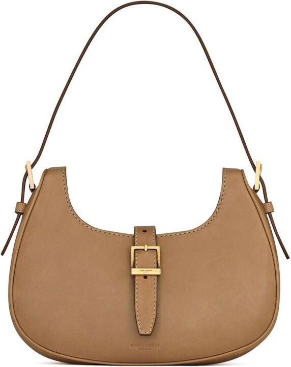 Saint Laurent Le Fermoir leren schoudertas Bruin