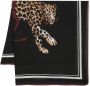 Saint Laurent leopard-print frayed scarf Zwart - Thumbnail 1