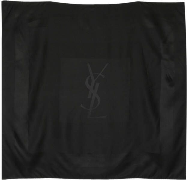 Saint Laurent Sjaal met logoprint Zwart