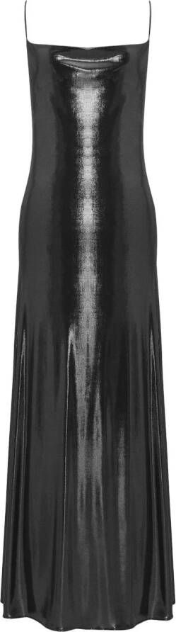 Saint Laurent Maxi-jurk met gedrapeerde rug Zwart