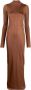 Saint Laurent Maxi-jurk met lange mouwen Bruin - Thumbnail 1