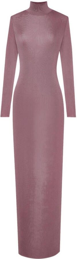 Saint Laurent Maxi-jurk met lange mouwen Roze
