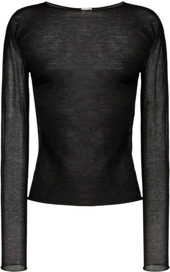 Saint Laurent T-shirt met lange mouwen Zwart