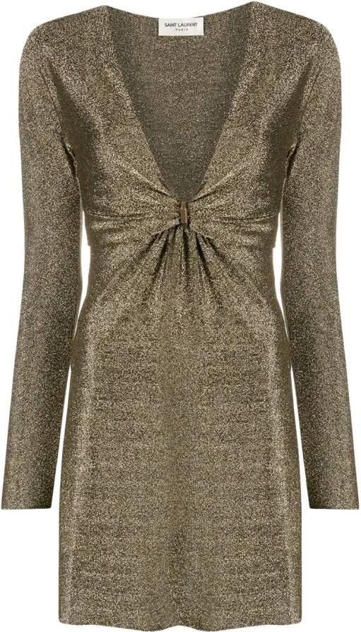 Saint Laurent Metallic jurk Goud