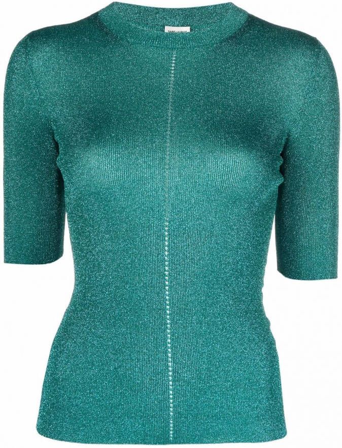 Saint Laurent Metallic top Groen