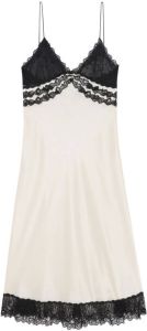Saint Laurent Midi-jurk met kant Wit
