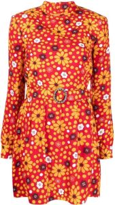 Saint Laurent Mini-jurk met bloemenprint Rood