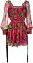 Saint Laurent Mini-jurk met bloemenprint Roze - Thumbnail 1