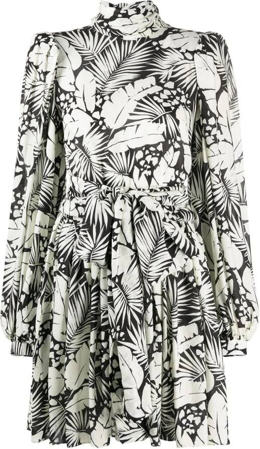 Saint Laurent Mini-jurk met bloemenprint Wit