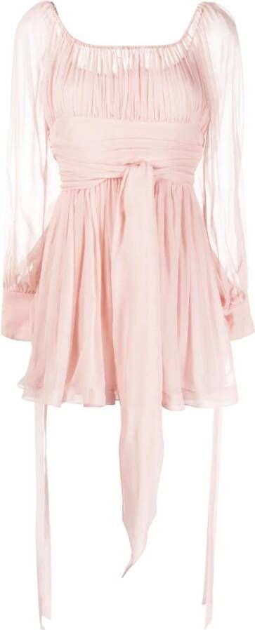 Saint Laurent Mini-jurk met ceintuur Roze