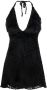Saint Laurent Mini-jurk met halternek Zwart - Thumbnail 1
