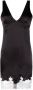 Saint Laurent Mini-jurk met kant Zwart - Thumbnail 1