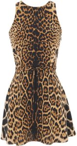 Saint Laurent Mini-jurk met luipaardprint Bruin