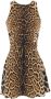 Saint Laurent Mini-jurk met luipaardprint Bruin - Thumbnail 1