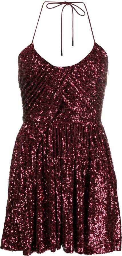 Saint Laurent Mini-jurk met pailletten Rood