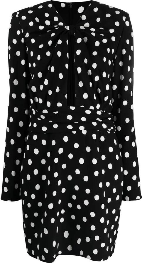 Saint Laurent Mini-jurk met stippen Zwart
