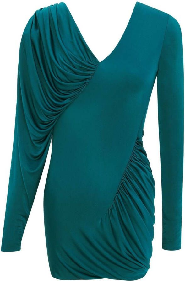 Saint Laurent Mini-jurk met V-hals Blauw