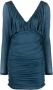 Saint Laurent Mini-jurk met V-hals Blauw - Thumbnail 1