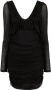 Saint Laurent Mini-jurk met V-hals Zwart - Thumbnail 1