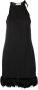 Saint Laurent Mini-jurk met veren Zwart - Thumbnail 1