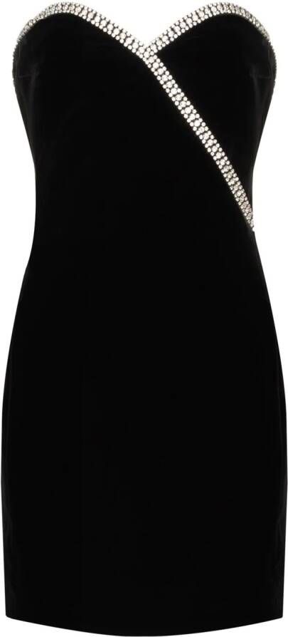 Saint Laurent Mini-jurk verfraaid met kristallen Zwart