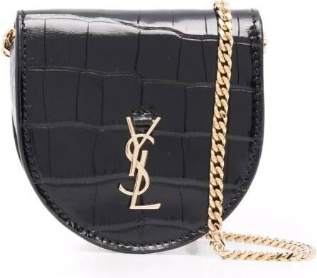 Saint Laurent Mini-tas met logoplakkaat Zwart