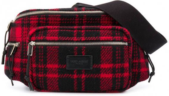Saint Laurent Nuxx heuptas met tartan ruit Zwart