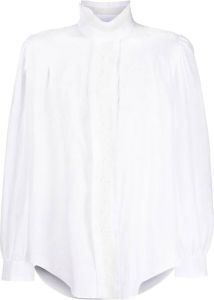 Saint Laurent Overhemd met geborduurd kant Wit