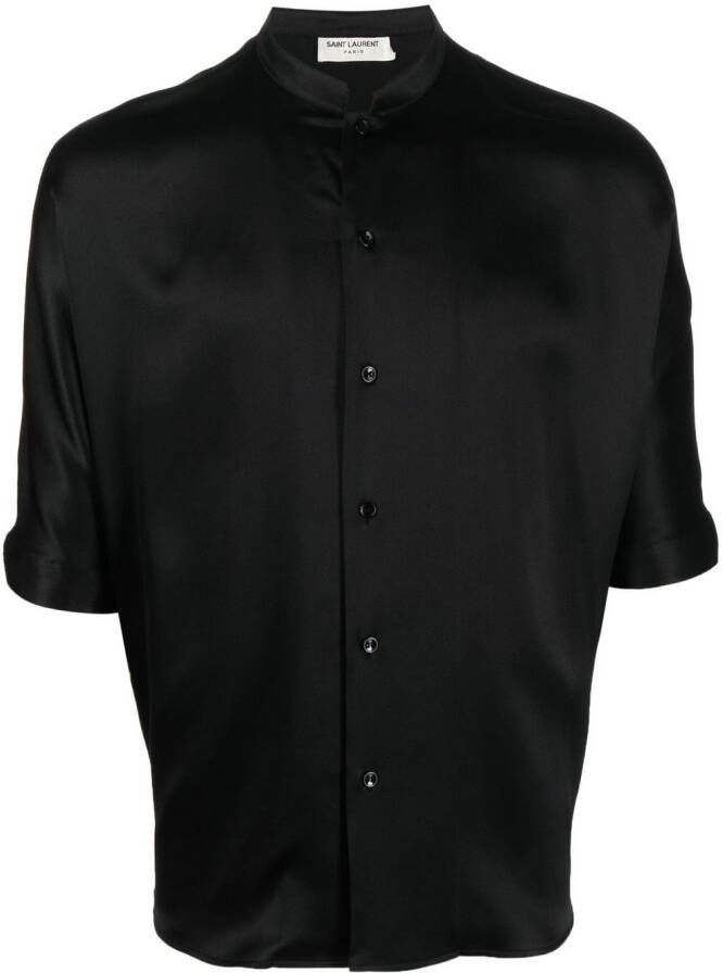 Saint Laurent Overhemd met korte mouwen Zwart