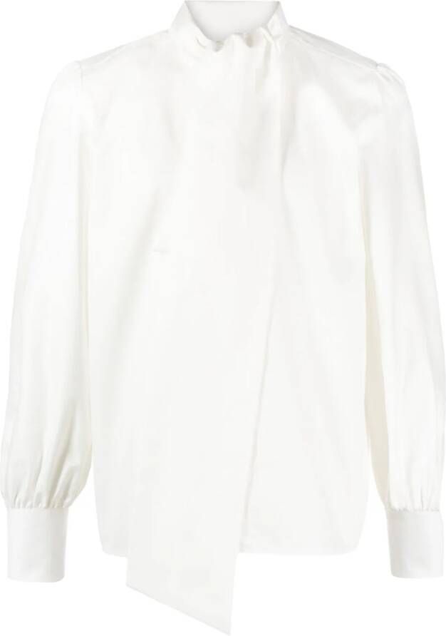 Saint Laurent Overhemd met oversized kraag Wit