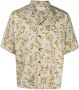 Saint Laurent Overhemd met palmboomprint Beige - Thumbnail 1