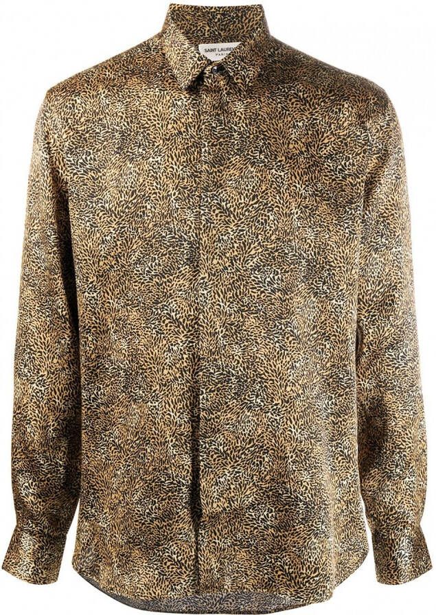 Saint Laurent Overhemd met print Geel