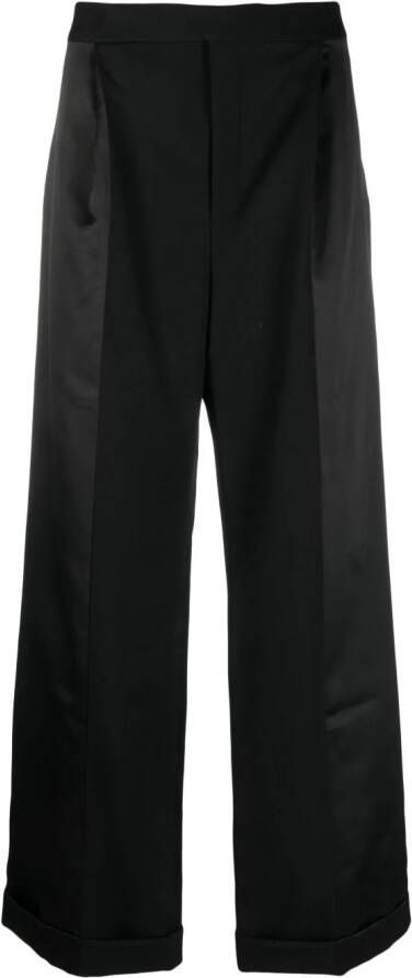 Saint Laurent Pantalon met wijde pijpen Zwart