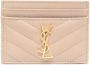 Saint Laurent Pasjeshouder met monogram Beige - Thumbnail 1