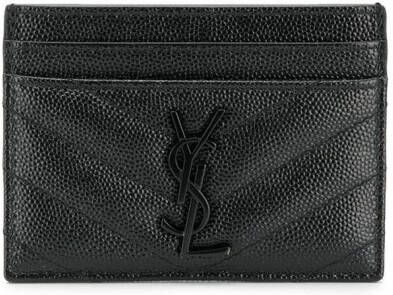 Saint Laurent Pasjeshouder met monogram Zwart