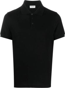 Saint Laurent Poloshirt met geborduurd logo Zwart