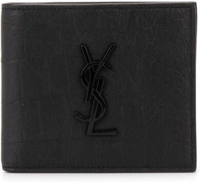 Saint Laurent Portemonnee met gekreukt-effect Zwart
