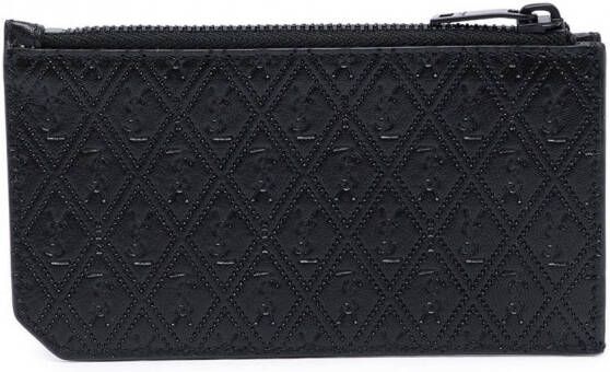 Saint Laurent Portemonnee met monogram-reliëf Zwart